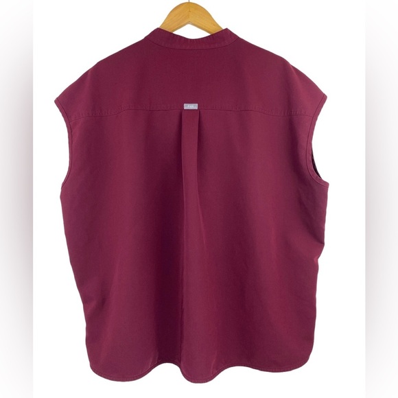 FIGS Scrub Top Womens Size XXL Burgundy Red Rafaela Sleeveless V-Neck Medical - Picture 2 of 9